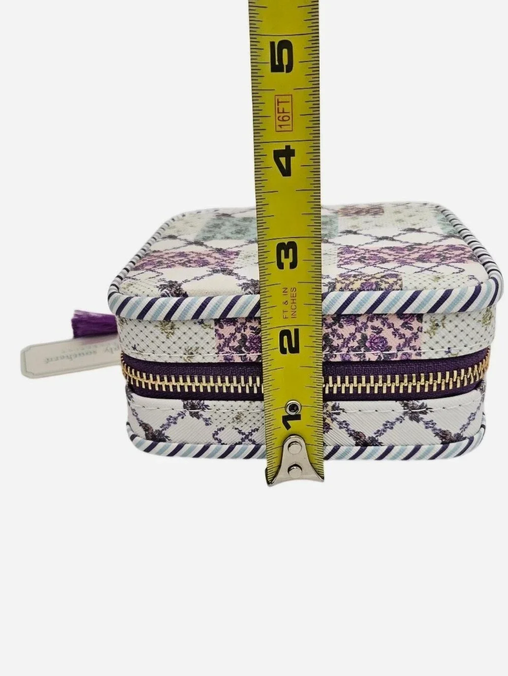 Simply Southern Quilted Pattern Jewelry Box purple & multicolor NEW